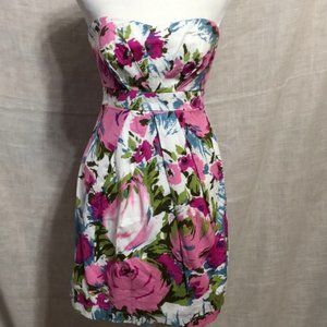 Strapless Floral Dress